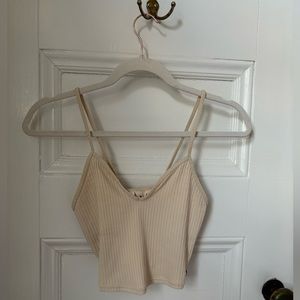 Roxy. Cream cropped tank top. Size XS.